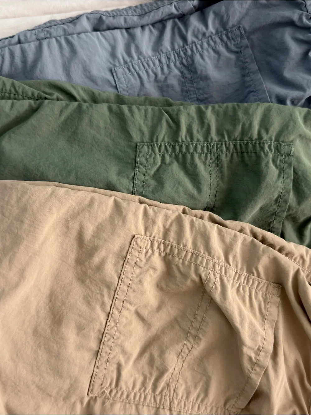 The Children’s Casual Lightweight Shorts in Beige, Olive Green & Slate Blue
